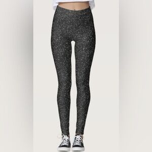 One 5 One Women's High Waist Metallic Faux Glitter Legging Size Small to Medium